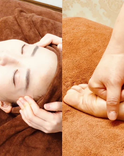 【피곤한 머리・발에 시원함】헤드 마사지(20분) + 발 마사지 30분 (50분)
